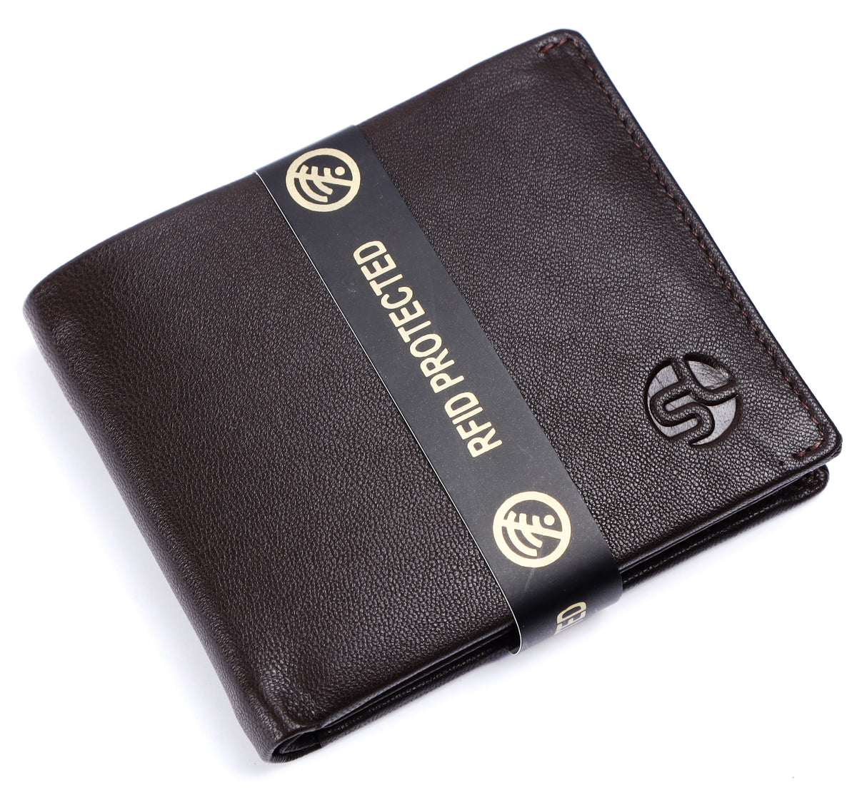 MENS LEATHER WALLET WITH KEY RING COMBO 93707 (BROWN) SREELEATHERS