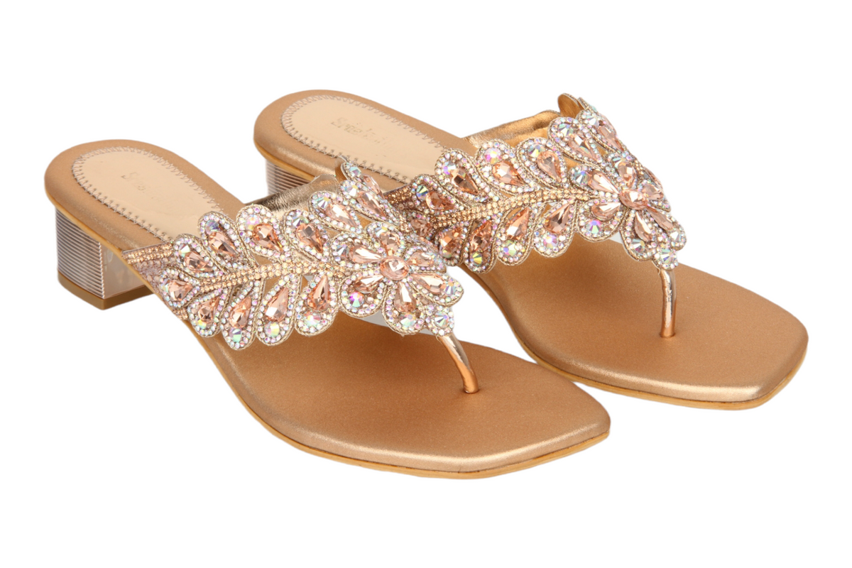 LADIES FANCY HEEL CHAPPAL 97565 SREELEATHERS