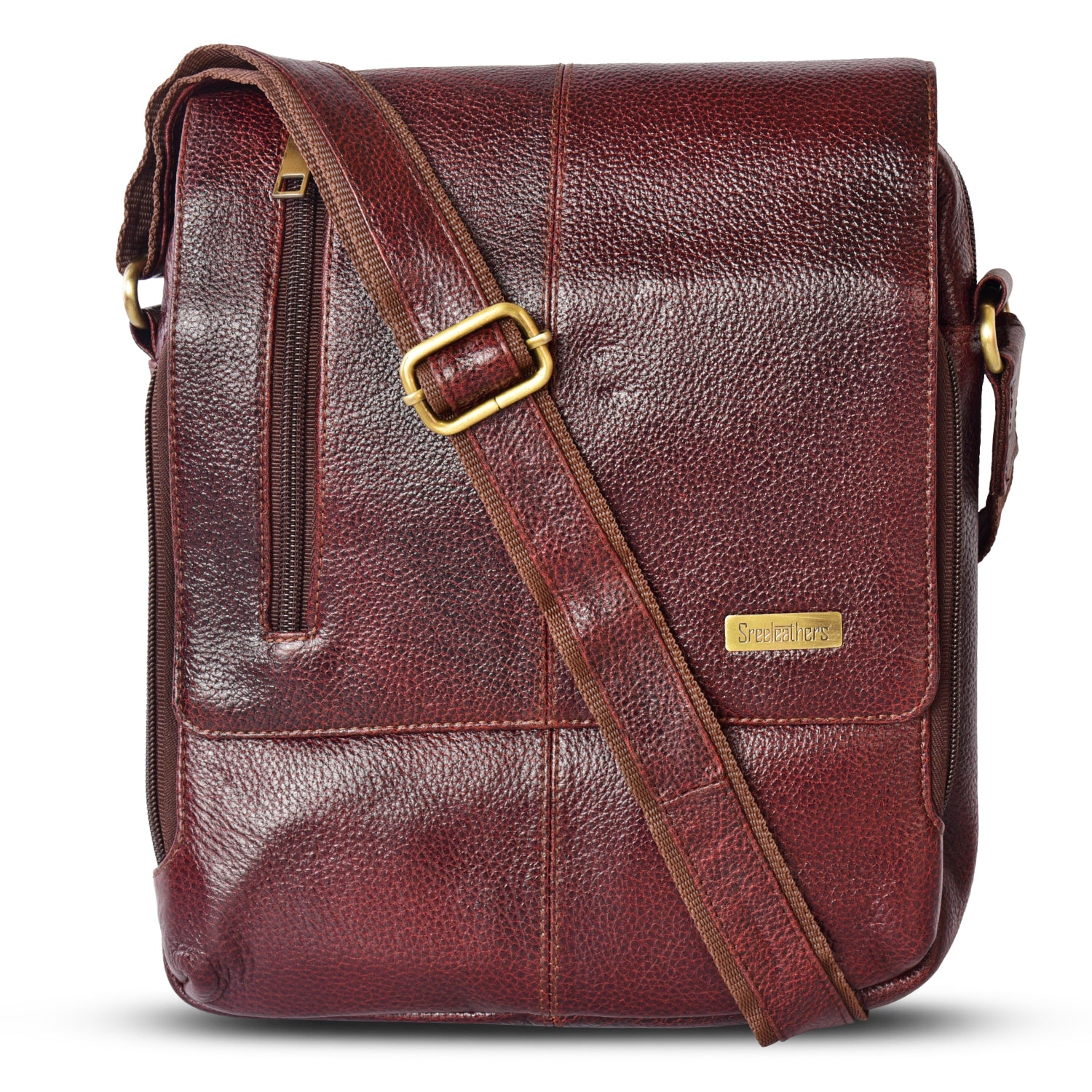 Leather Messenger Bag 36819 (BROWN)1