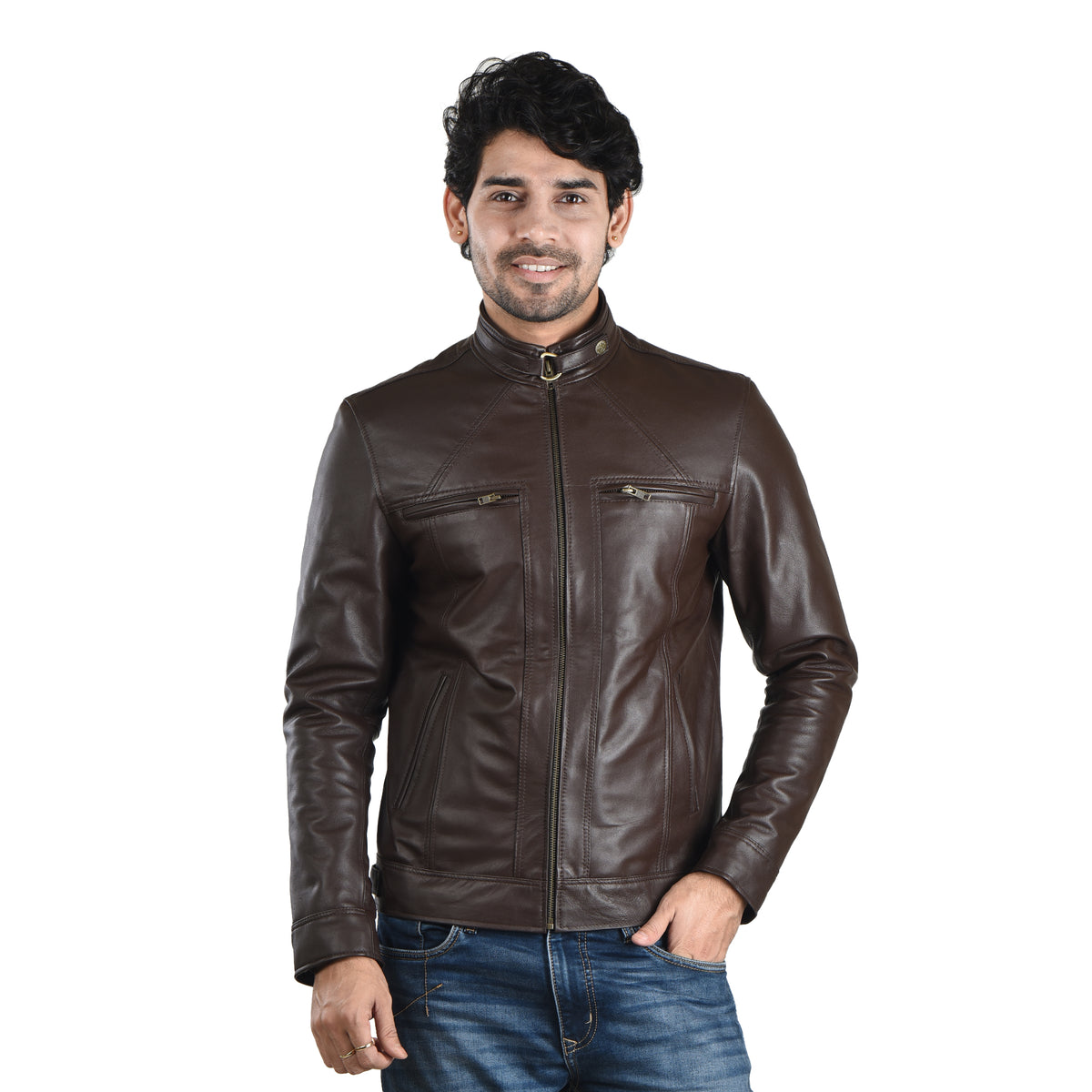 MENS LEATHER JACKET 41012 (BROWN) – SREELEATHERS