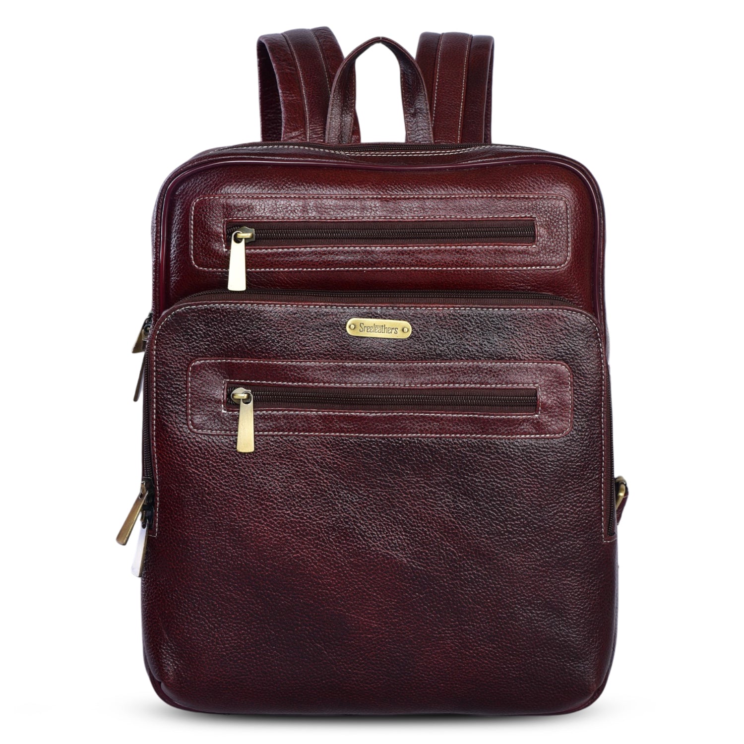 buy leather backpack india LEATHER BACKPACK 36828 (Brown) – SREELEATHERS
