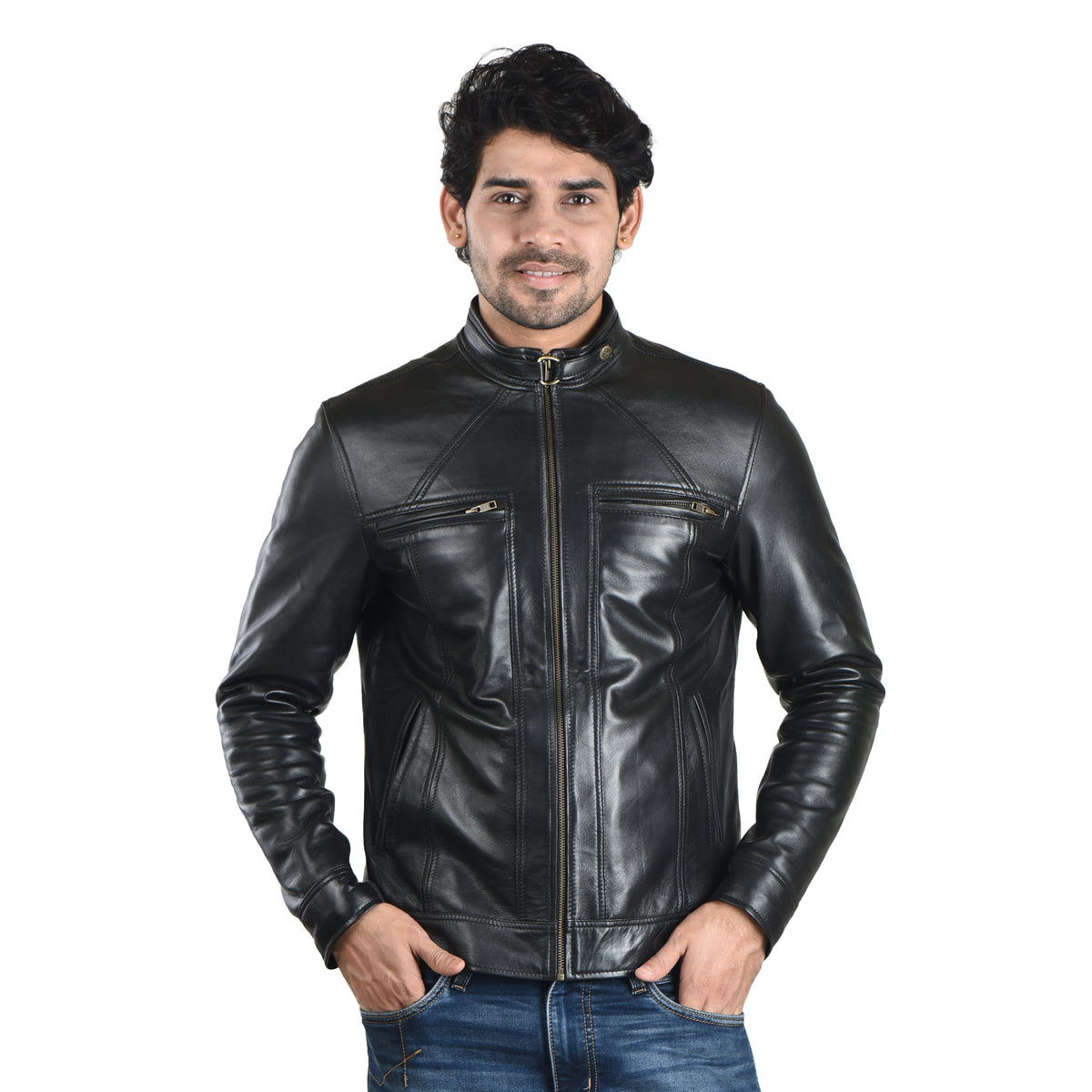 MENS LEATHER JACKET 41012 (BLACK) – SREELEATHERS