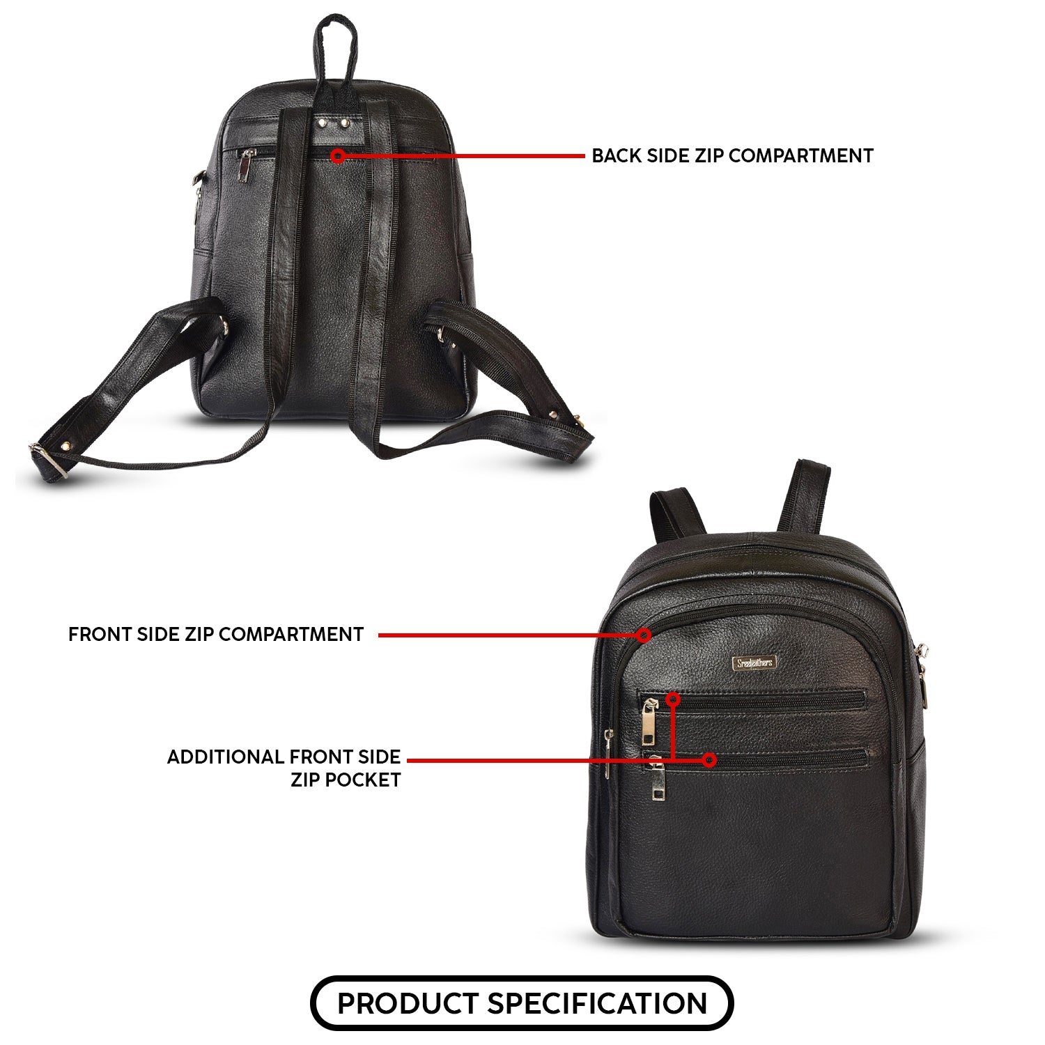 LEATHER BACKPACK 36816 (Black)1
