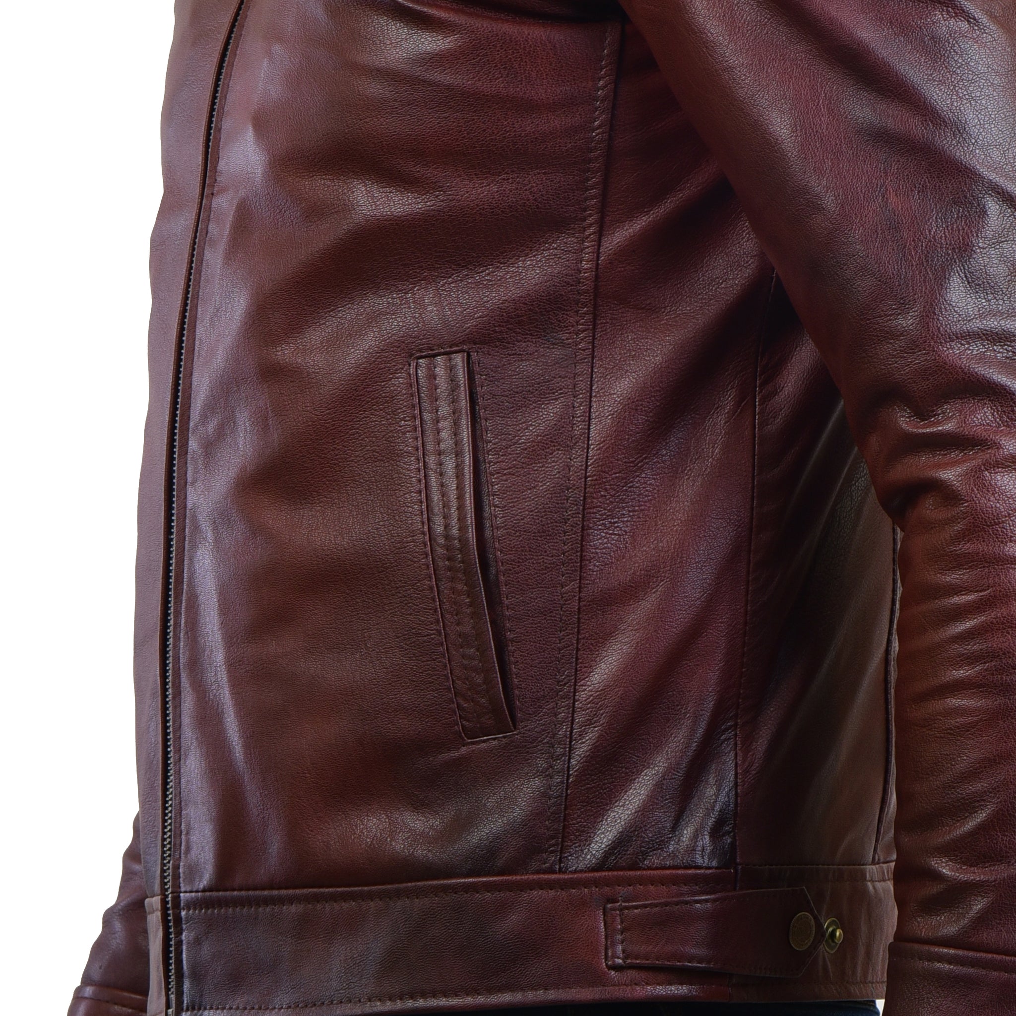 MENS LEATHER HOODED JACKET 410139(2 TONE) – SREELEATHERS