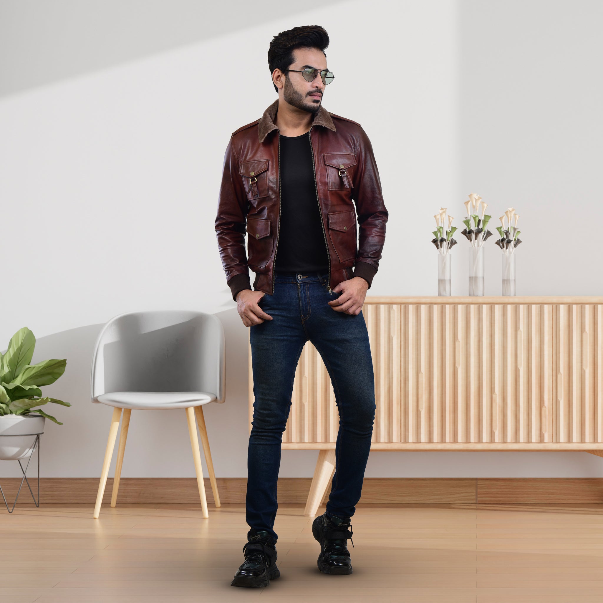 MENS LEATHER JACKET 410140(2 TONE) – SREELEATHERS