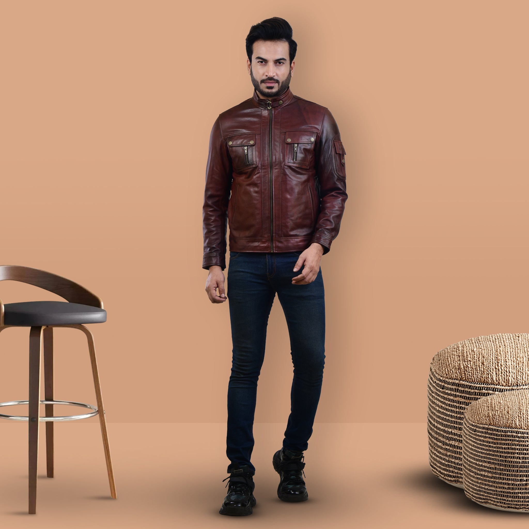 MENS LEATHER JACKET 410141(2 TONE) – SREELEATHERS