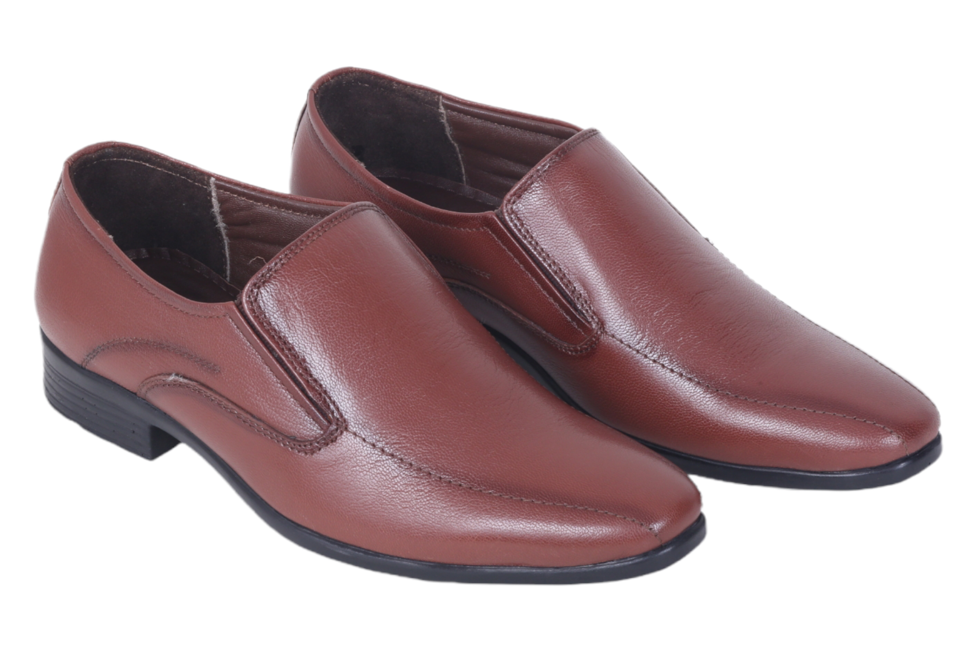 Formal leather shoes without top laces