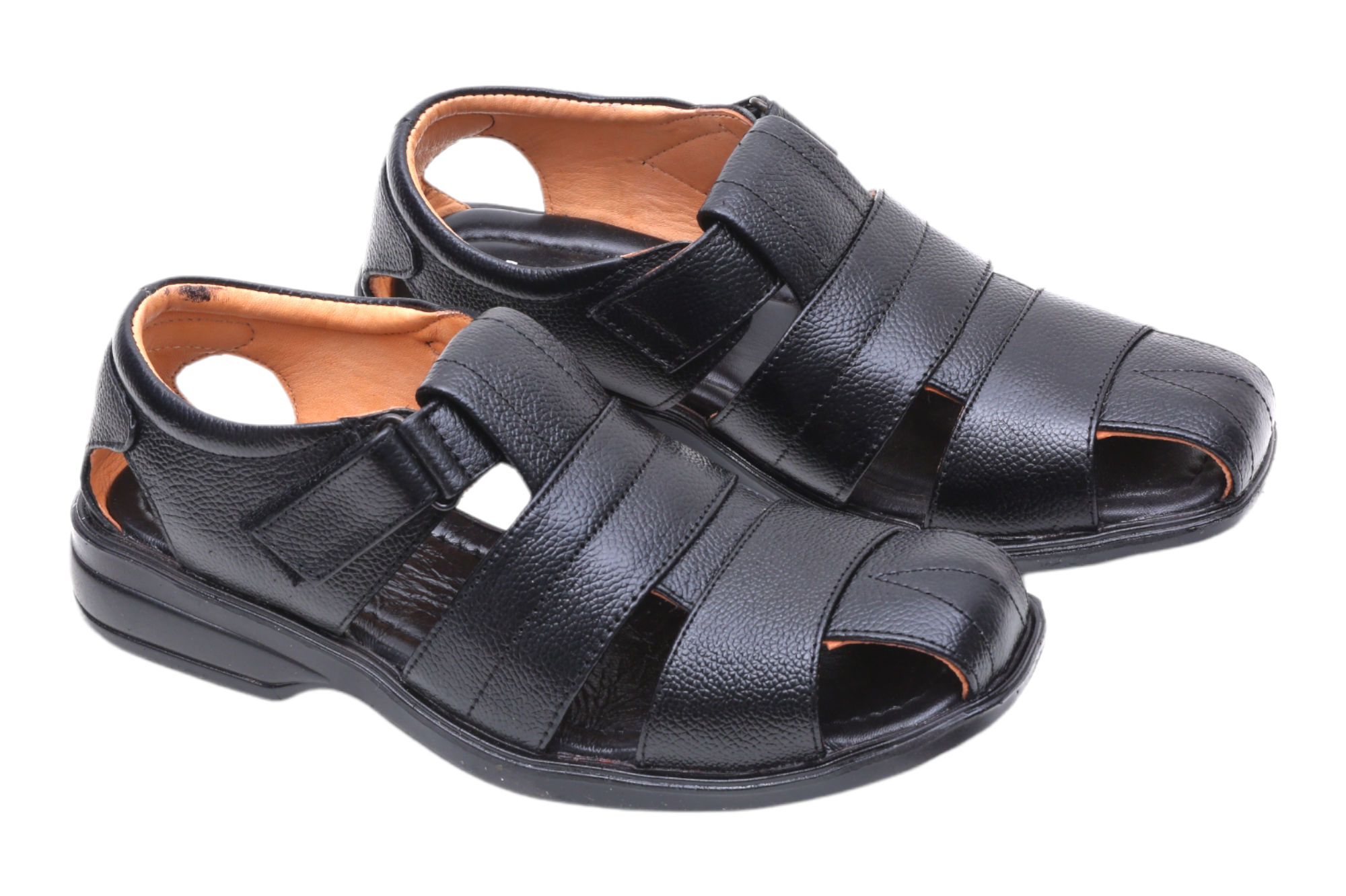Genuine leather mens sandals hot sale