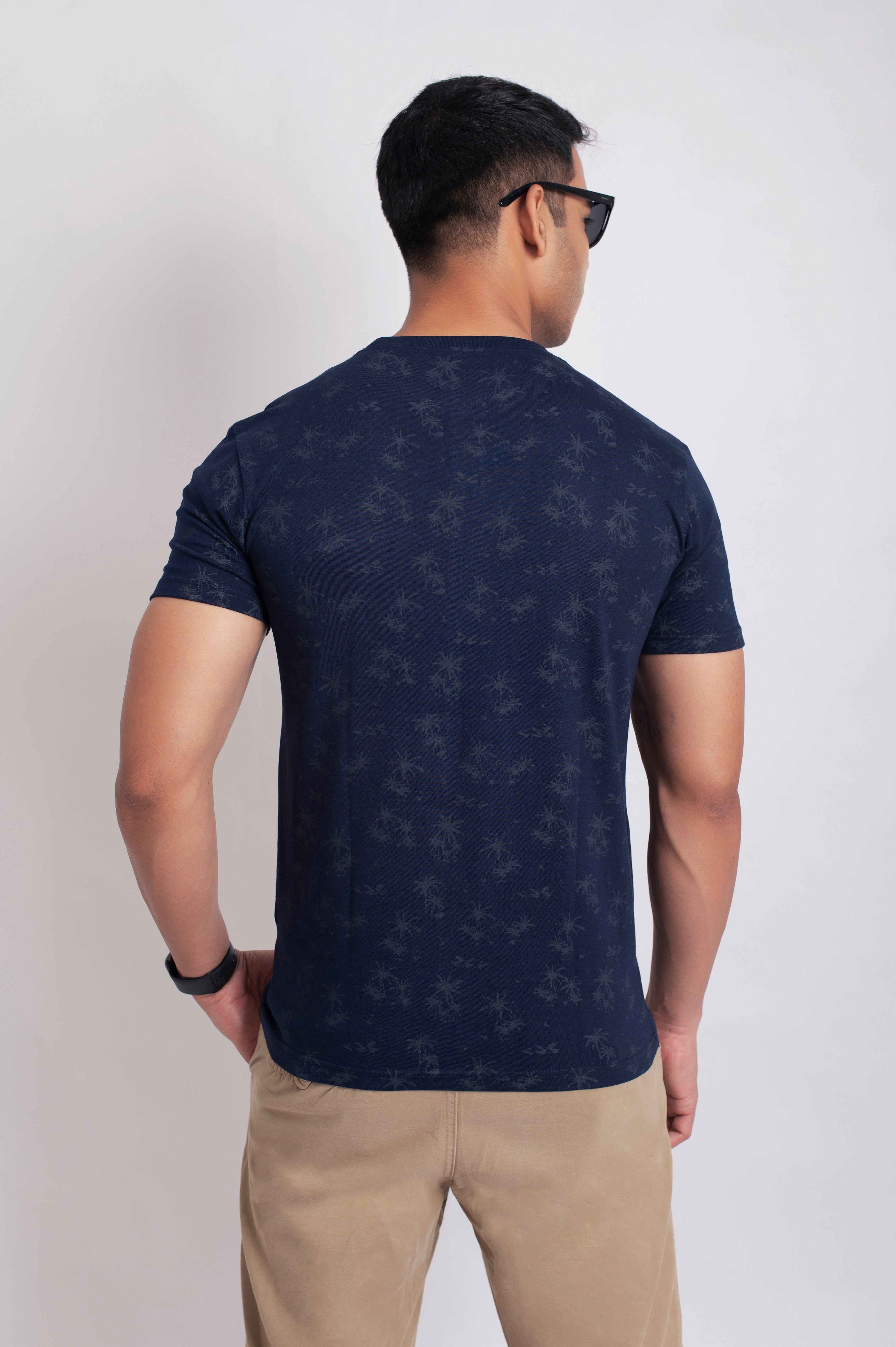 Round Neck Half Sleeve T-Shirt for Men 80109 (NAVY BLUE) – SREELEATHERS