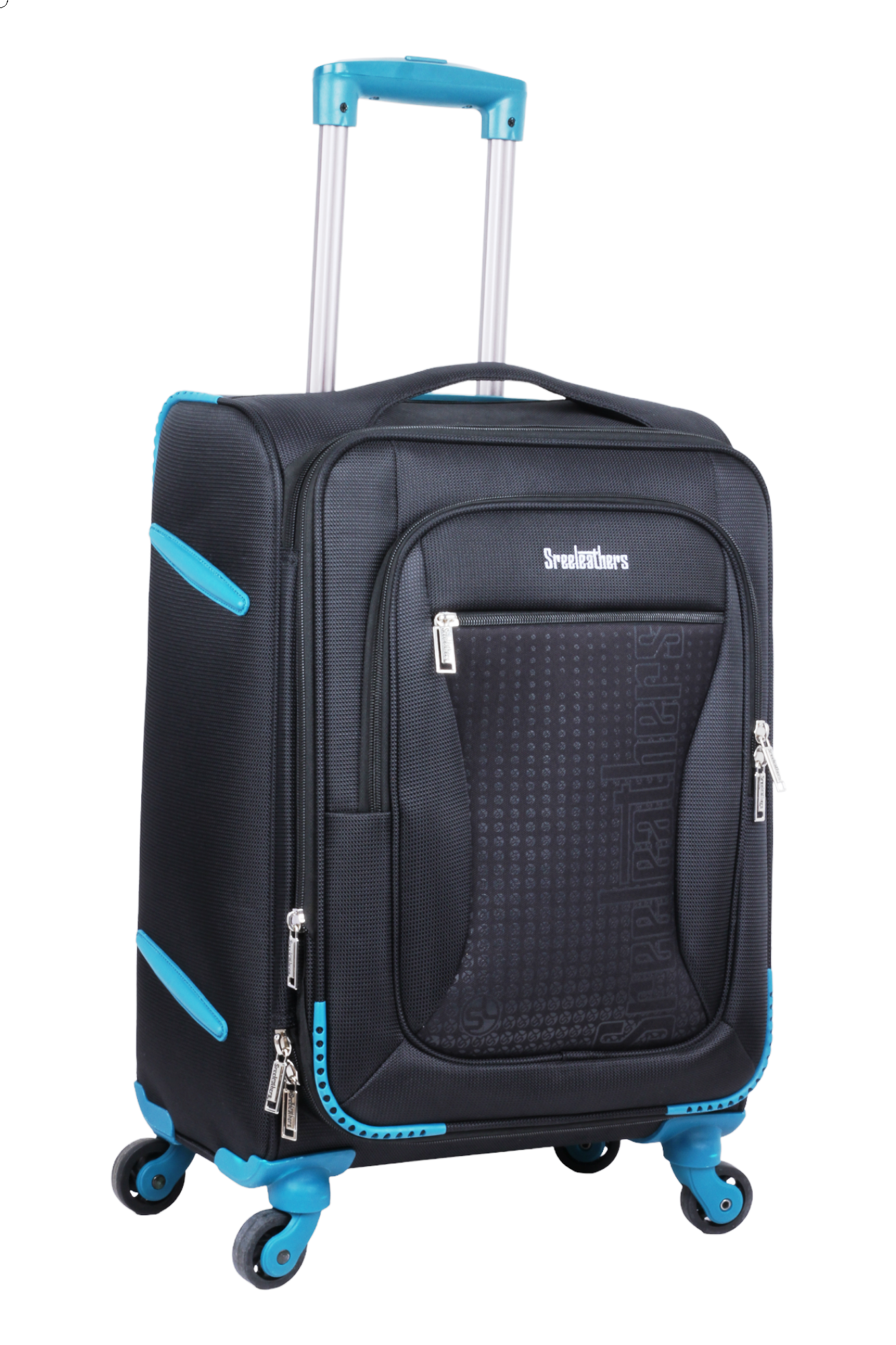 Soft luggage strolley suitcase 38319