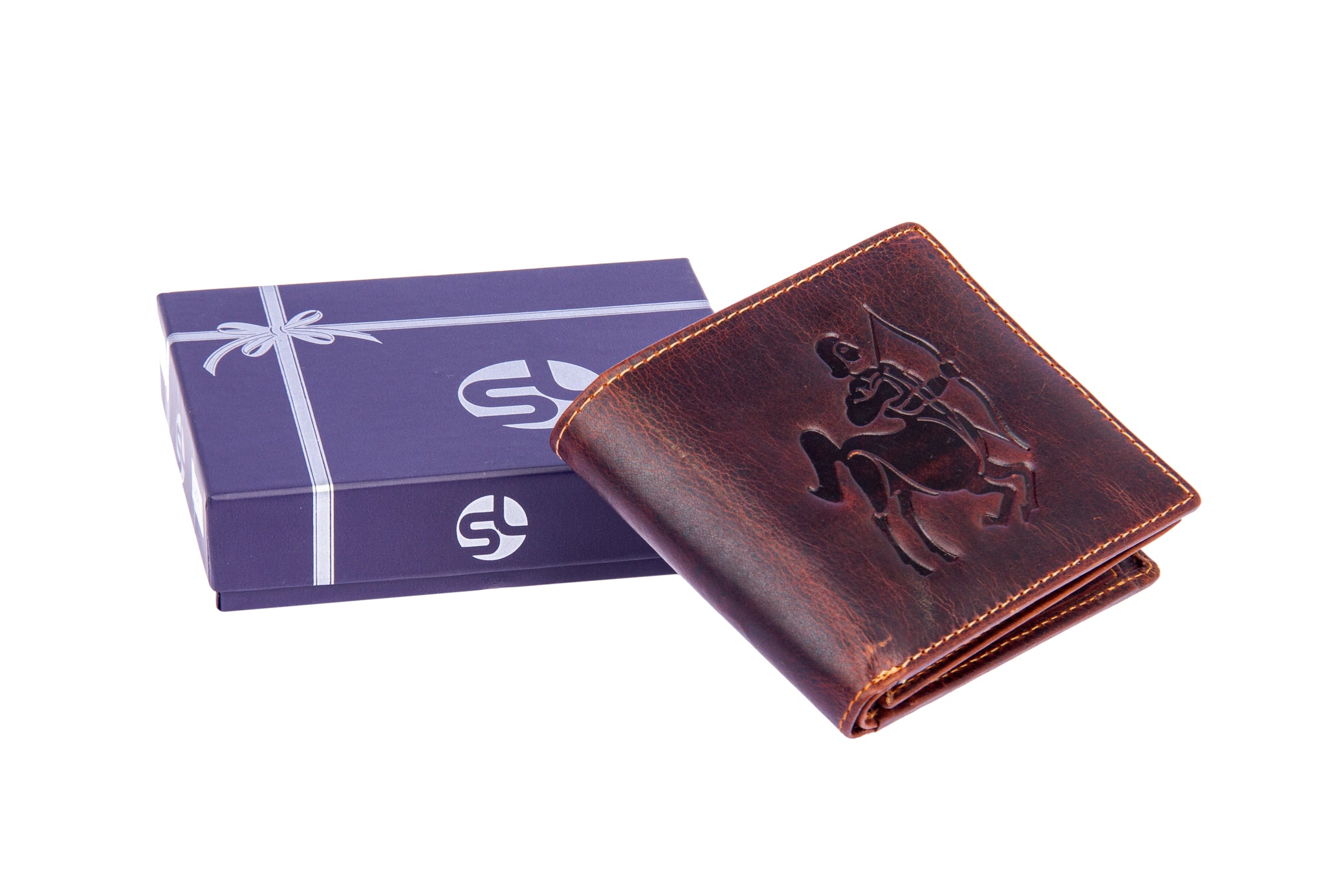 Buckle-Down Men's Bifold Wallet - Zodiac Sagittarius Design, Vegan Leather, 4.0 X 3.5 Inches
