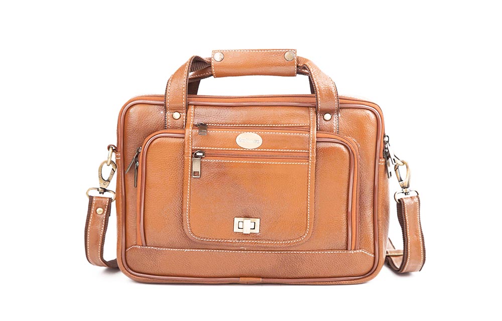 Plain Brown Leather Executive Bag